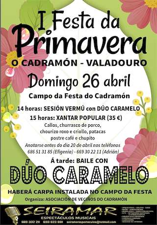 Fechas, información, programa, cartel, imágenes, mapa y ubicación de I Festa da Primavera O Cadramón (2026)  en  O Valadouro