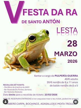 Fechas, información, programa, cartel, imágenes, mapa y ubicación de V Festa da Ra de Santo Antón de Lesta (2026)  en  Ordes