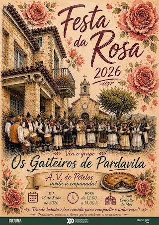 Fechas, información, programa, cartel, imágenes, mapa y ubicación de Festa da Rosa de Petelos (2026)  en  Mos