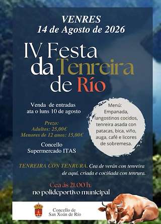 Fechas, información, programa, cartel, imágenes, mapa y ubicación de IV Festa da Tenreira de Río (2026) en San Xoán de Río
