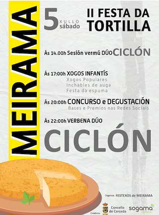 Fechas, información, programa, cartel, imágenes, mapa y ubicación de II Festa da Tortilla de Meirama  en  Cerceda