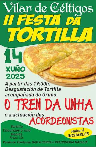 Fechas, información, programa, cartel, imágenes, mapa y ubicación de II Festa da Tortilla de Vilar de Céltigos  en  Santa Comba
