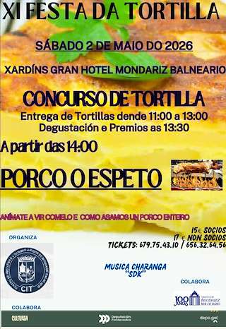Fechas, información, programa, cartel, imágenes, mapa y ubicación de XI Festa da Tortilla   en  Mondariz Balneario