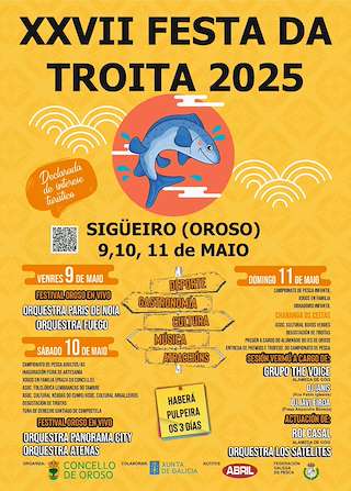 Fechas, información, programa, cartel, imágenes, mapa y ubicación de XXVII Festa da Troita  en  Oroso