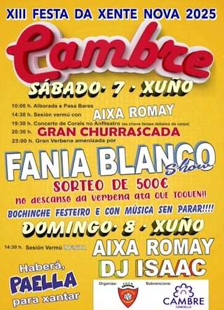 Fechas, información, programa, cartel, imágenes, mapa y ubicación de XIII Festa da Xente Nova  en  Cambre