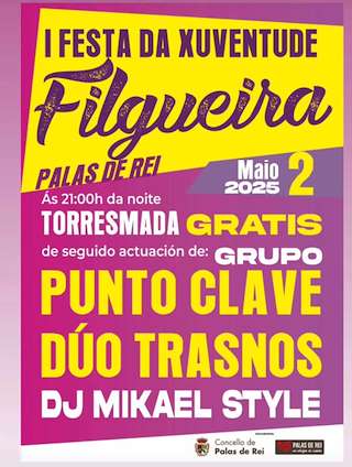 Fechas, información, programa, cartel, imágenes, mapa y ubicación de I Festa da Xuventude de Filgueira  en  Palas de Rei