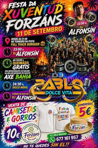 Fechas, información, programa, cartel, imágenes, mapa y ubicación de Festa da Xuventude de Forzans  (2026)  en  Ponte Caldelas
