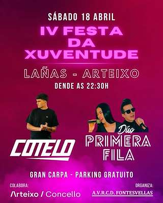 Fechas, información, programa, cartel, imágenes, mapa y ubicación de IV Festa da Xuventude de Lañas (2026) en Arteixo