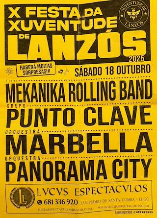 Fechas, información, programa, cartel, imágenes, mapa y ubicación de X Festa da Xuventude de Lanzós (2025)  en  Vilalba