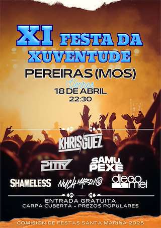 Fechas, información, programa, cartel, imágenes, mapa y ubicación de XI Festa da Xuventude de Pereiras  en  Mos