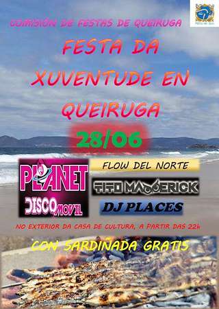 Fechas, información, programa, cartel, imágenes, mapa y ubicación de Festa da Xuventude de Queiruga  en  O Porto do Son
