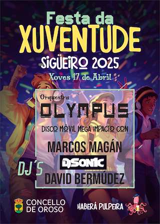 Fechas, información, programa, cartel, imágenes, mapa y ubicación de Festa da Xuventude de Sigüeiro  en  Oroso