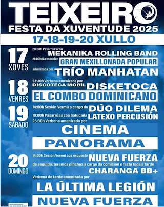 Fechas, información, programa, cartel, imágenes, mapa y ubicación de Festa da Xuventude de Teixeiro  en  Curtis