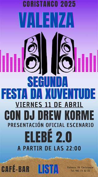 Fechas, información, programa, cartel, imágenes, mapa y ubicación de II Festa da Xuventude de Valenza   en  Coristanco
