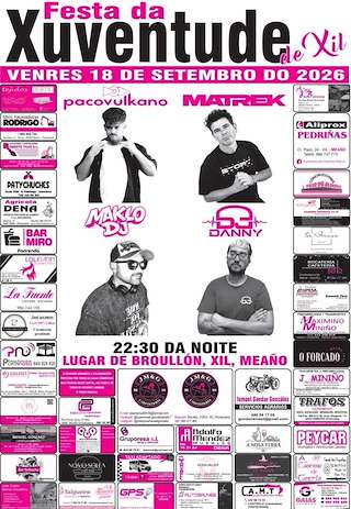 Fechas, información, programa, cartel, imágenes, mapa y ubicación de Festa da Xuventude de Xil (2026) en Meaño
