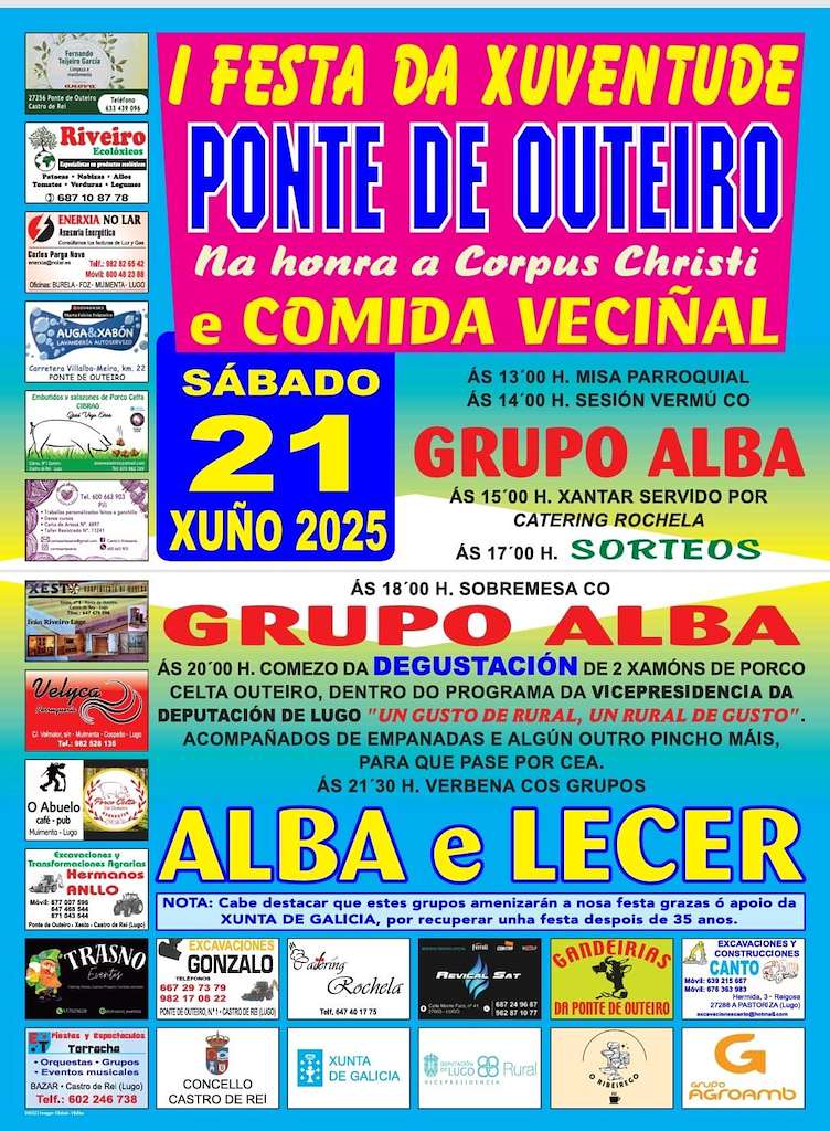 I Festa da Xuventude do Corpus Christi de Ponte de Outeiro (2025) en Castro de Rei