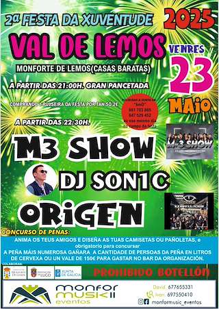 Fechas, información, programa, cartel, imágenes, mapa y ubicación de II Festa da Xuventude do Val de Lemos
