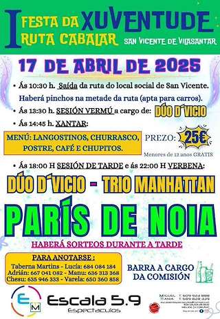 Fechas, información, programa, cartel, imágenes, mapa y ubicación de I Festa da Xuventude e Ruta Cabalar de San Vicente  en  Vilasantar