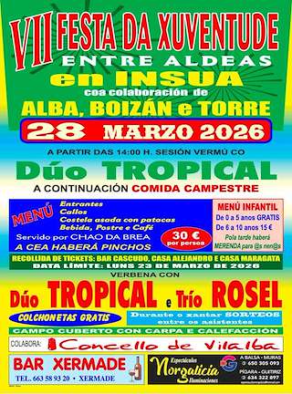 Fechas, información, programa, cartel, imágenes, mapa y ubicación de VII Festa da Xuventude Entre Aldeas de Insua (2026)  en  Vilalba