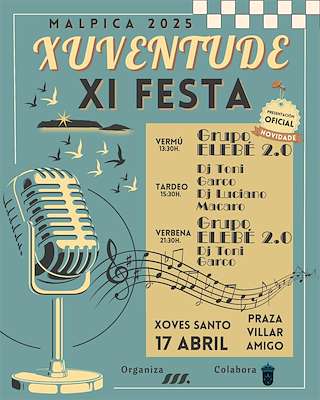 Fechas, información, programa, cartel, imágenes, mapa y ubicación de XI Festa da Xuventude  en  Malpica de Bergantiños