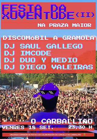 Fechas, información, programa, cartel, imágenes, mapa y ubicación de II Festa da Xuventude  (2026)  en  O Carballiño