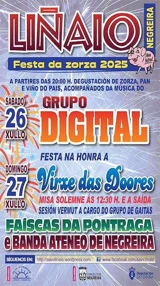 Fechas, información, programa, cartel, imágenes, mapa y ubicación de Festa da Zorza - Virxe das Dores de Liñaio  en  Negreira