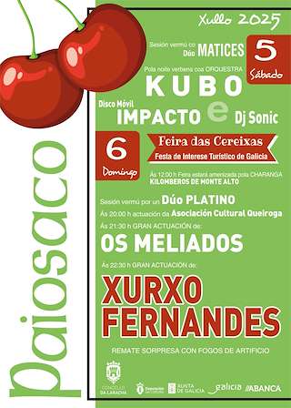 Fechas, información, programa, cartel, imágenes, mapa y ubicación de Festa das Cereixas de Paiosaco  en  Laracha