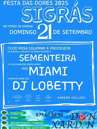 Fechas, información, programa, cartel, imágenes, mapa y ubicación de Festa das Dores de Sigrás  en  Cambre