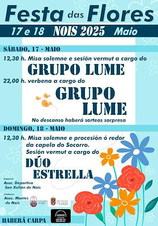 Fechas, información, programa, cartel, imágenes, mapa y ubicación de Festa das Flores de Nois   en  Foz