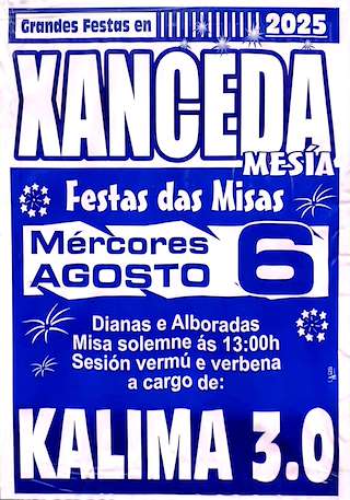 Fechas, información, programa, cartel, imágenes, mapa y ubicación de Festa das Misas de Xanceda   en  Mesía