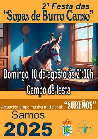 Fechas, información, programa, cartel, imágenes, mapa y ubicación de II Festa das Sopas de Burro Canso  en  Samos