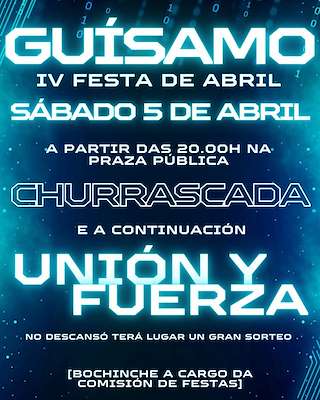 Fechas, información, programa, cartel, imágenes, mapa y ubicación de IV Festa de Abril - Gran Churrascada de Guísamo  en  Bergondo