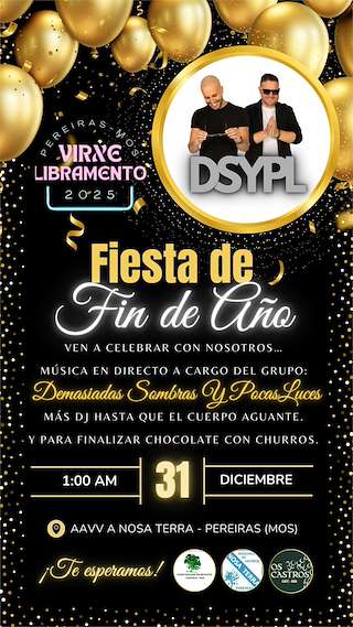 Fechas, información, programa, cartel, imágenes, mapa y ubicación de Festa de Fin de Ano de Pereiras  en  Mos