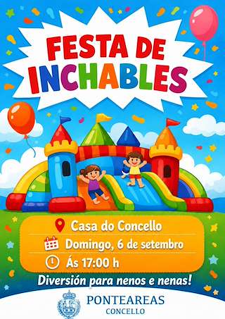 Fechas, información, programa, cartel, imágenes, mapa y ubicación de Festa de Inchables  (2026) en Ponteareas