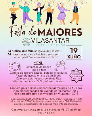 Fechas, información, programa, cartel, imágenes, mapa y ubicación de Festa de Maiores (2026)  en  Vilasantar