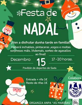 Fechas, información, programa, cartel, imágenes, mapa y ubicación de Festa de Nadal ANPA As Mariñas  en  Sada