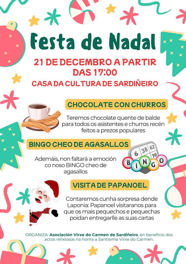 Festa de Nadal de Sardiñeiro (2025) en Fisterra