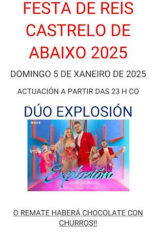 Fechas, información, programa, cartel, imágenes, mapa y ubicación de Festa de Reis de Castrelo de Abaixo  en  Riós