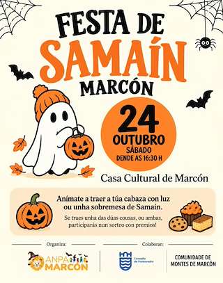 Fechas, información, programa, cartel, imágenes, mapa y ubicación de Festa de Samaín de Marcón (2026)  en  Pontevedra