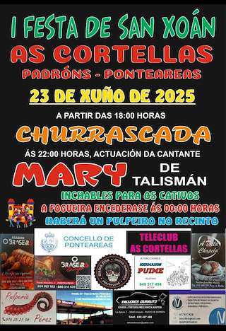 Fechas, información, programa, cartel, imágenes, mapa y ubicación de I Festa de San Xoán de As Cortellas   en  Ponteareas