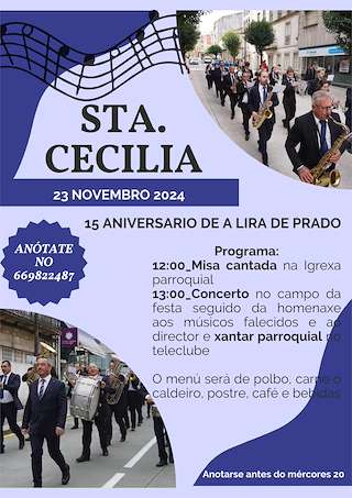 Fechas, información, programa, cartel, imágenes, mapa y ubicación de Festa de Santa Cecilia de San Martiño de Prado  en  Lalín