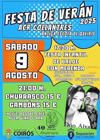 Fechas, información, programa, cartel, imágenes, mapa y ubicación de Festa de Verán da ACR Collantres  en  Coirós