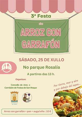 Fechas, información, programa, cartel, imágenes, mapa y ubicación de III Festa do Arroz con Garrafón (2026)  en  Ares