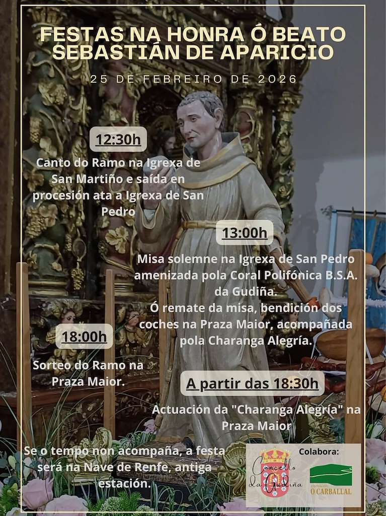 Festa do Beato Sebastián Aparicio (2026) en A Gudiña