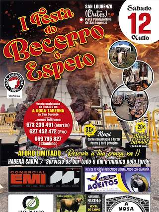 Fechas, información, programa, cartel, imágenes, mapa y ubicación de I Festa do Becerro ó Espeto   en  Outes