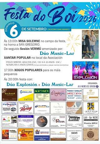 Fechas, información, programa, cartel, imágenes, mapa y ubicación de Festa do Boi de Cruceiro (2026) en San Amaro