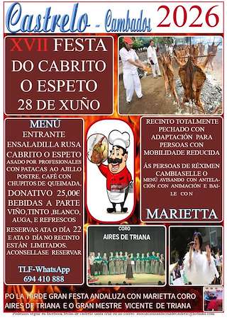Fechas, información, programa, cartel, imágenes, mapa y ubicación de Festa do Cabrito o Espeto de Castrelo (2026)  en  Cambados