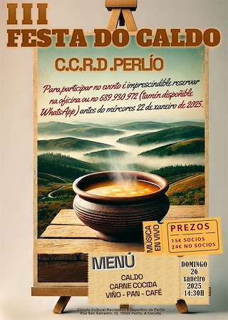 Fechas, información, programa, cartel, imágenes, mapa y ubicación de III Festa do Caldo de Perlío  en  Fene