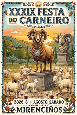 Fechas, información, programa, cartel, imágenes, mapa y ubicación de XXXIX Festa do Carneiro Mirenciños (2026)  en  As Neves