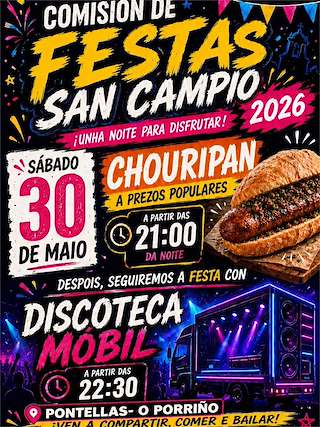 Fechas, información, programa, cartel, imágenes, mapa y ubicación de Festa do Chouripan de Pontellas (2026)  en  O Porriño